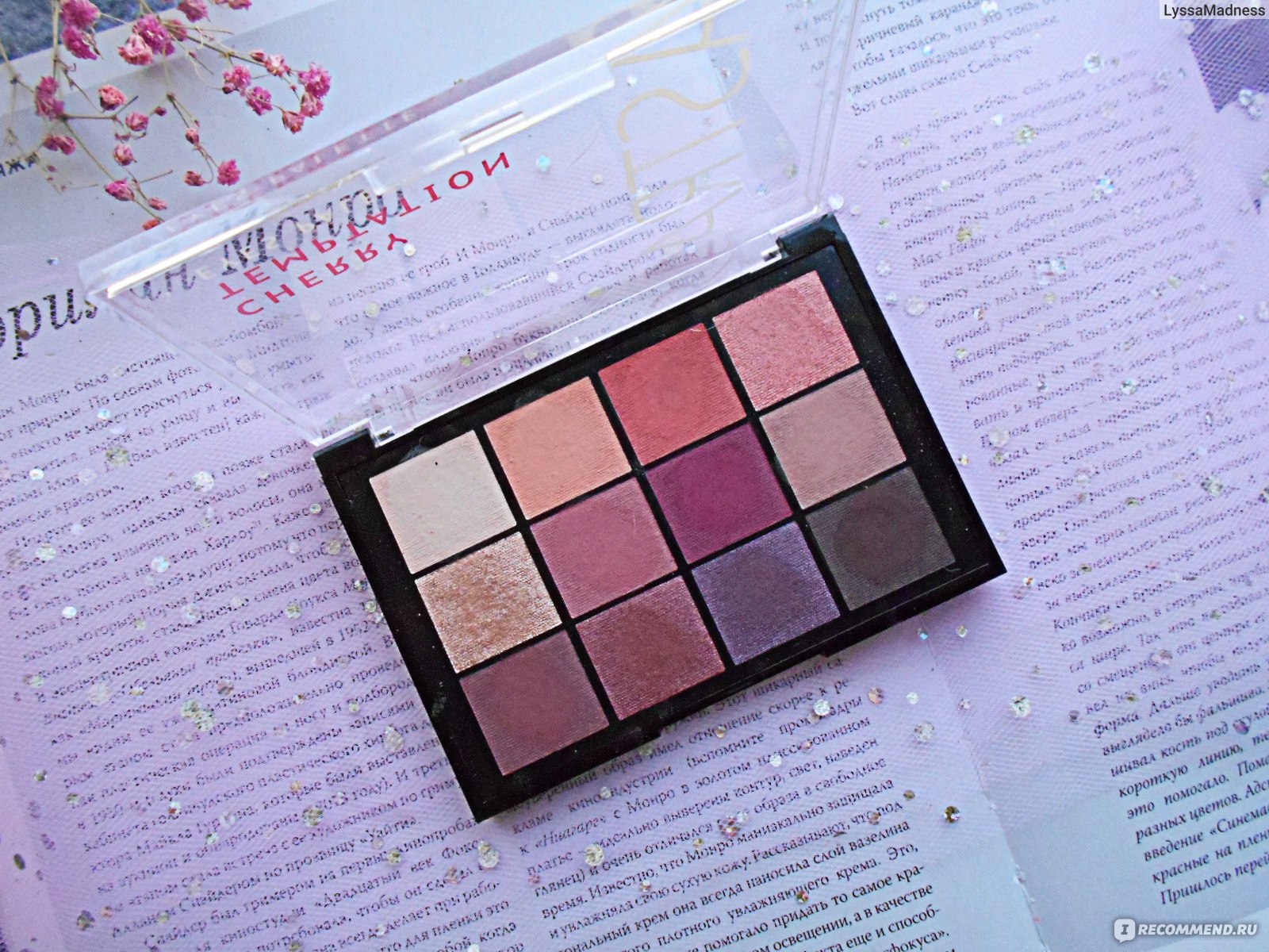 Палетка теней для век Astra Make-Up Temptation Palette № 04 CHERRY  TEMPTATION - «