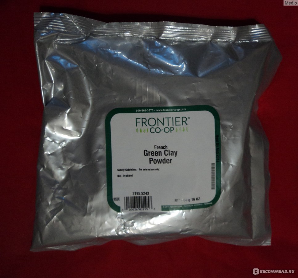 Глина косметическая Frontier Natural Products French Green Clay Powder фото