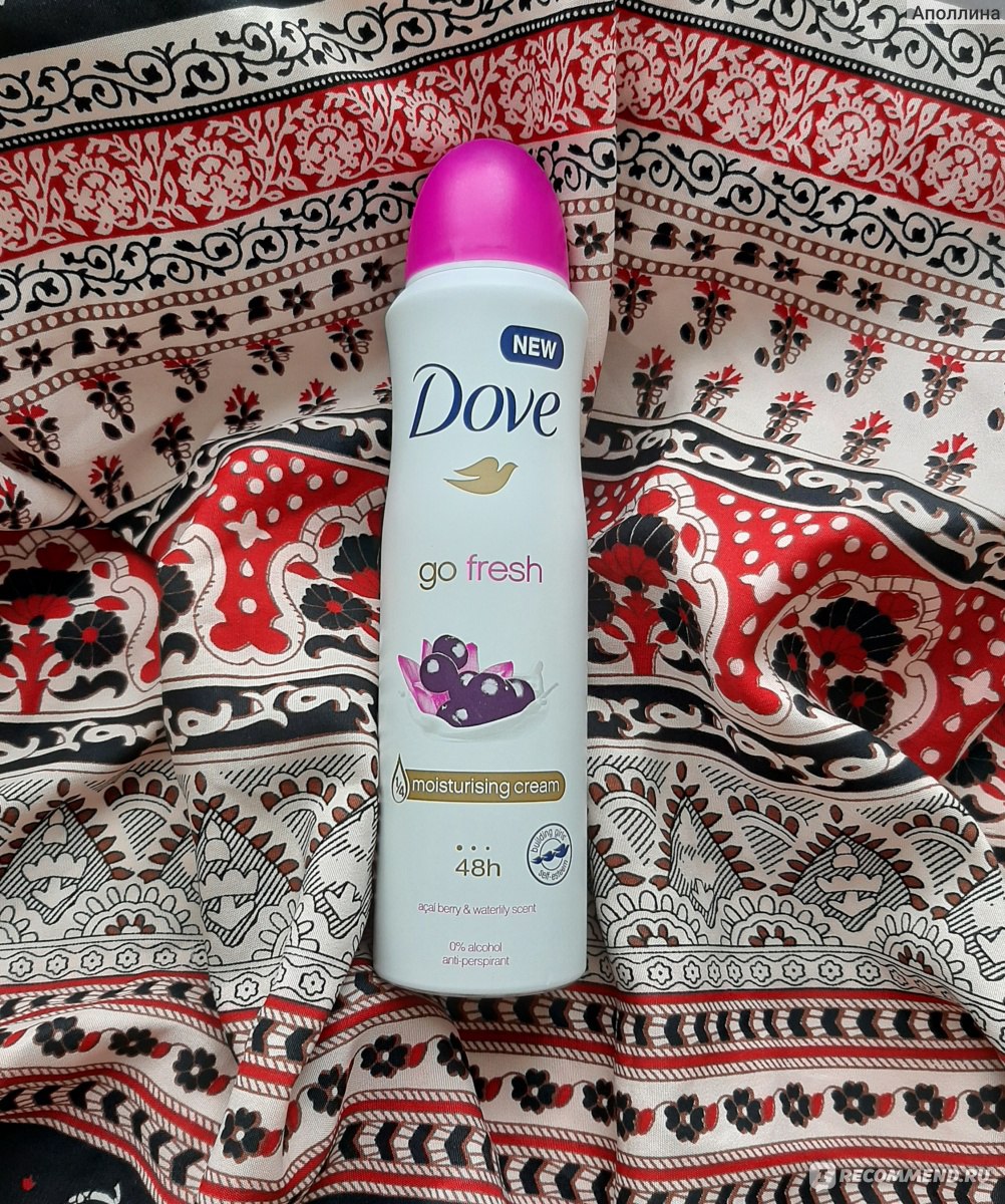 Дезодорант-антиперспирант Dove Go Fresh Acai Berry & Water Lily - «Белое  облачко душистого дезодоранта-антиперспиранта Dove Go Fresh Acai Berry & Water  Lily окутывает Вас своим ароматом после летнего душа в жаркий день»