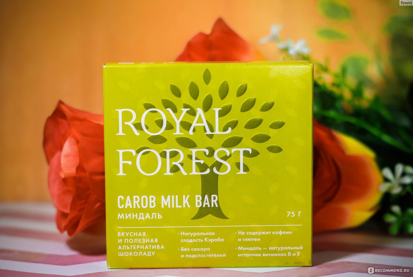 Royal Forest Carob Milk Bar ягоды годжи и Изюм, 75 гр