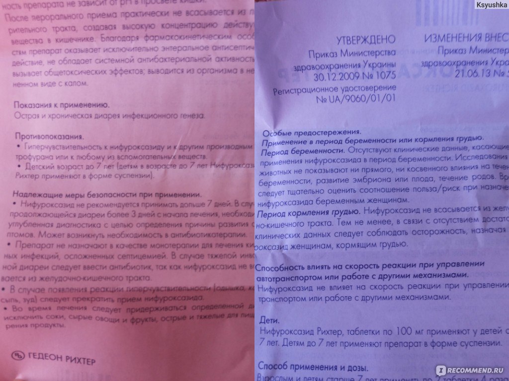 Противодиарейный препарат Gedeon Richter Таблетки НИФУРОКСАЗИД-РИХТЕР -  «Что то не то съели? Вам поможет НИФУРОКСАЗИД-РИХТЕР!!!» | отзывы