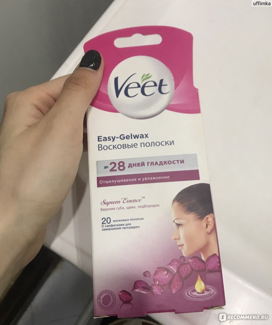 Восковые полоски Veet для лица с маслом ши серии 