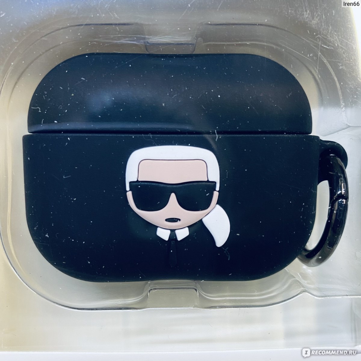 Чехол для наушников KARL LAGERFELD Silicone case with ring - «Хороший чехол,  но вся пыль прилипает и со временем верхушка не держится.» | отзывы