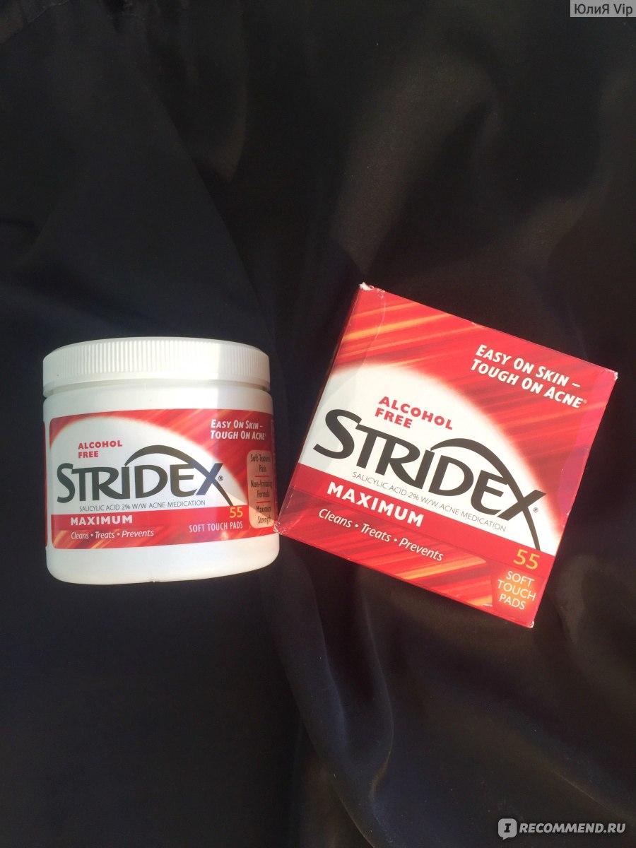 Салициловые диски против акне Stridex Single-Step Acne Control Maximum Alcohol Free фото