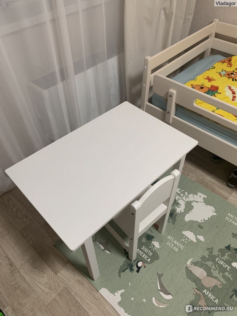 Сундвик стол с отделением для хранения белый