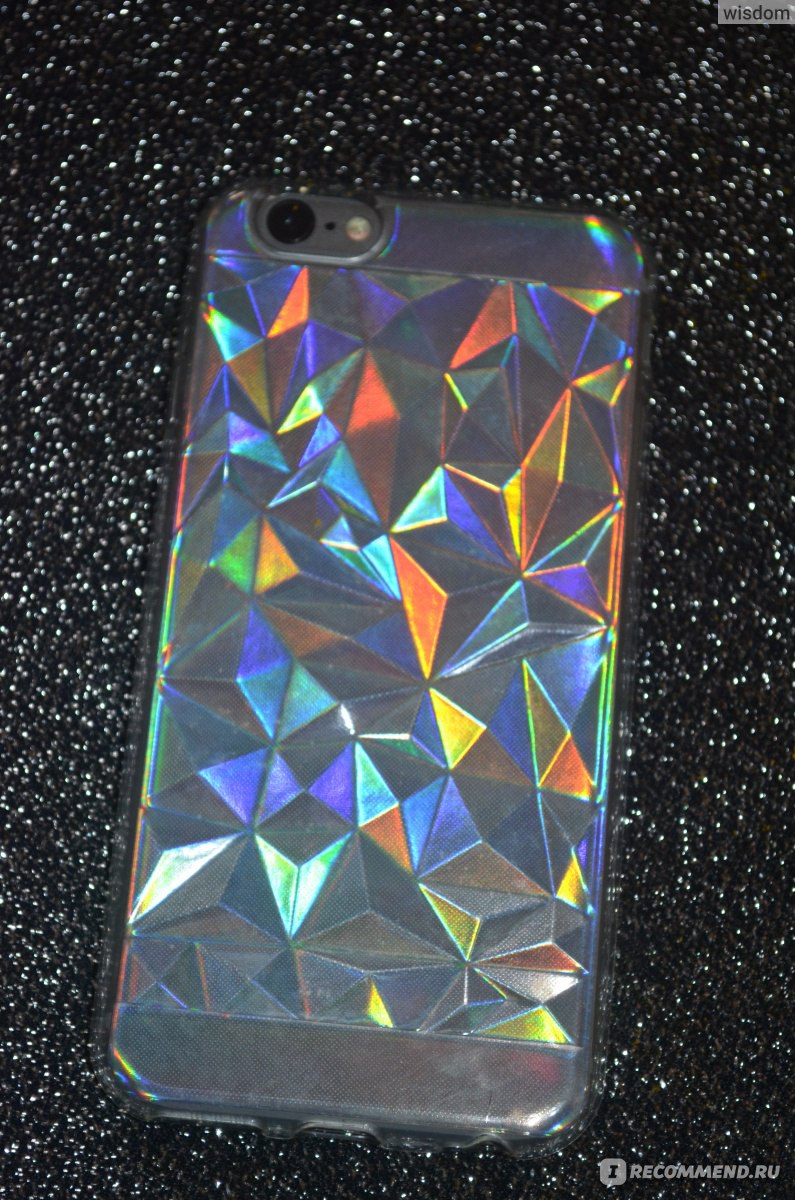 Чехол для смартфона Aliexpress LOVECOM Phone Case For iPhone 5 5S SE 6 6S 7  8 Plus X Luxury Laser Hologram Iridescent Lozenge Melting Cream Soft TPU  Back Cover - «Любимый голографик,