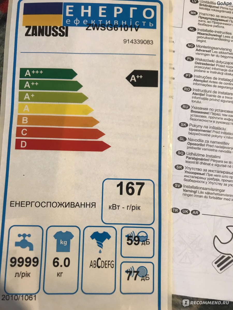 Стиральная машина Zanussi ZWSG6101V - «Идеальная и не дорогая стиральная  машинка!» | отзывы