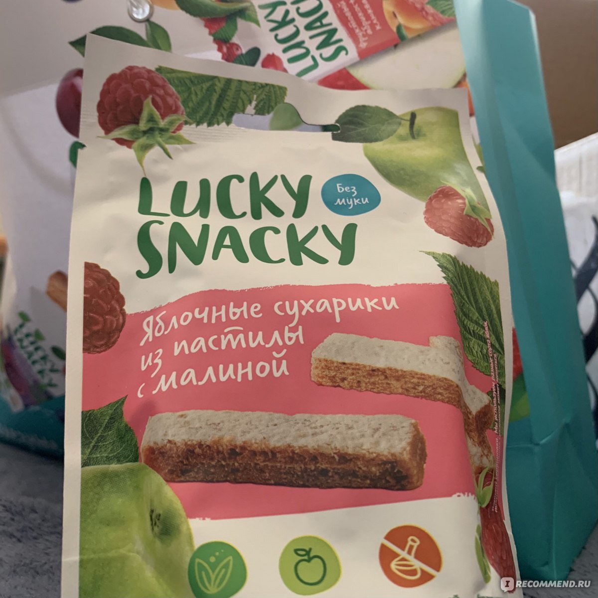 Снэки Lucky Snacky Яблочные сухарики с малиной - «Любителям похрустеть» |  отзывы