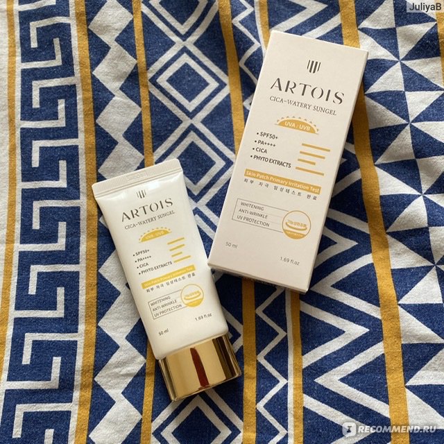 Солнцезащитный крем Artois Cica-Watery Sungel spf 50 - «Современный ...