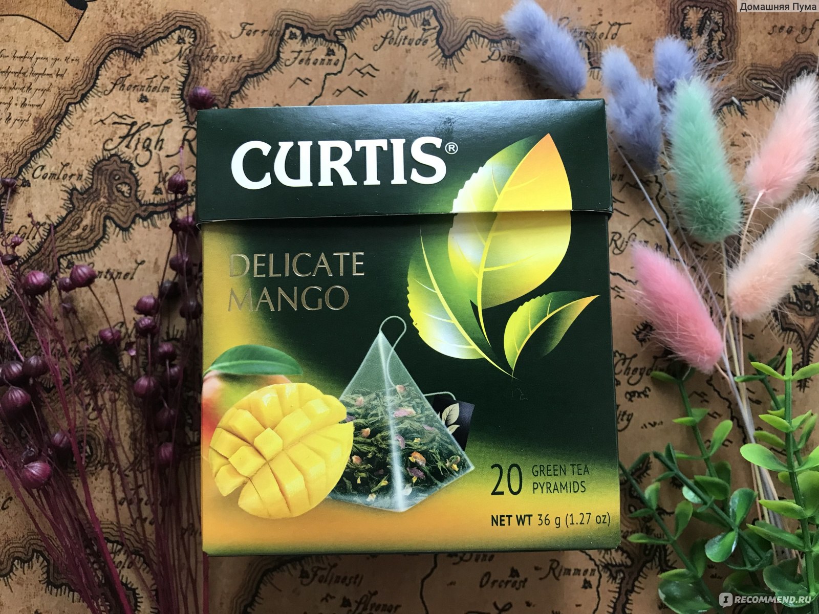 Чай в пирамидках Curtis Tropical Mango Green Tea Зелёный Тропический манго  - «Вкусный и яркий чай с лепестками цветов» | отзывы