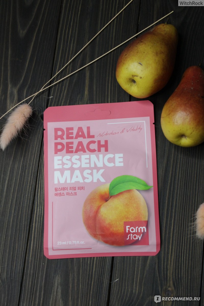 Тканевая маска для лица Farmstay Real Peach Essence Mask - с экстрактом  персика - «Прекрасный аромат, но неожиданные и значительные минусы.» |  отзывы