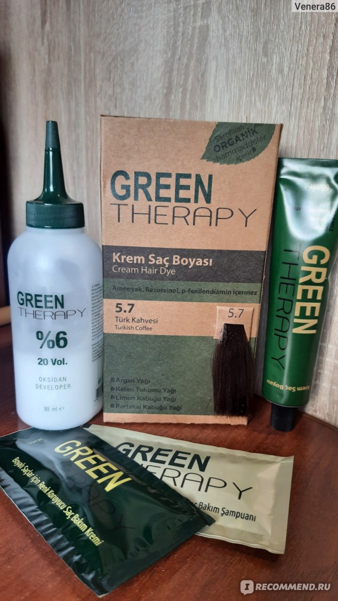 Краска для волос Green Therapy Крем-краска для волос c аргановым маслом -  «Отличная краска для создания красивых и блестящих волос!» | отзывы