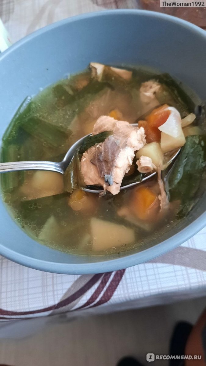 Суп из сайры консервированной