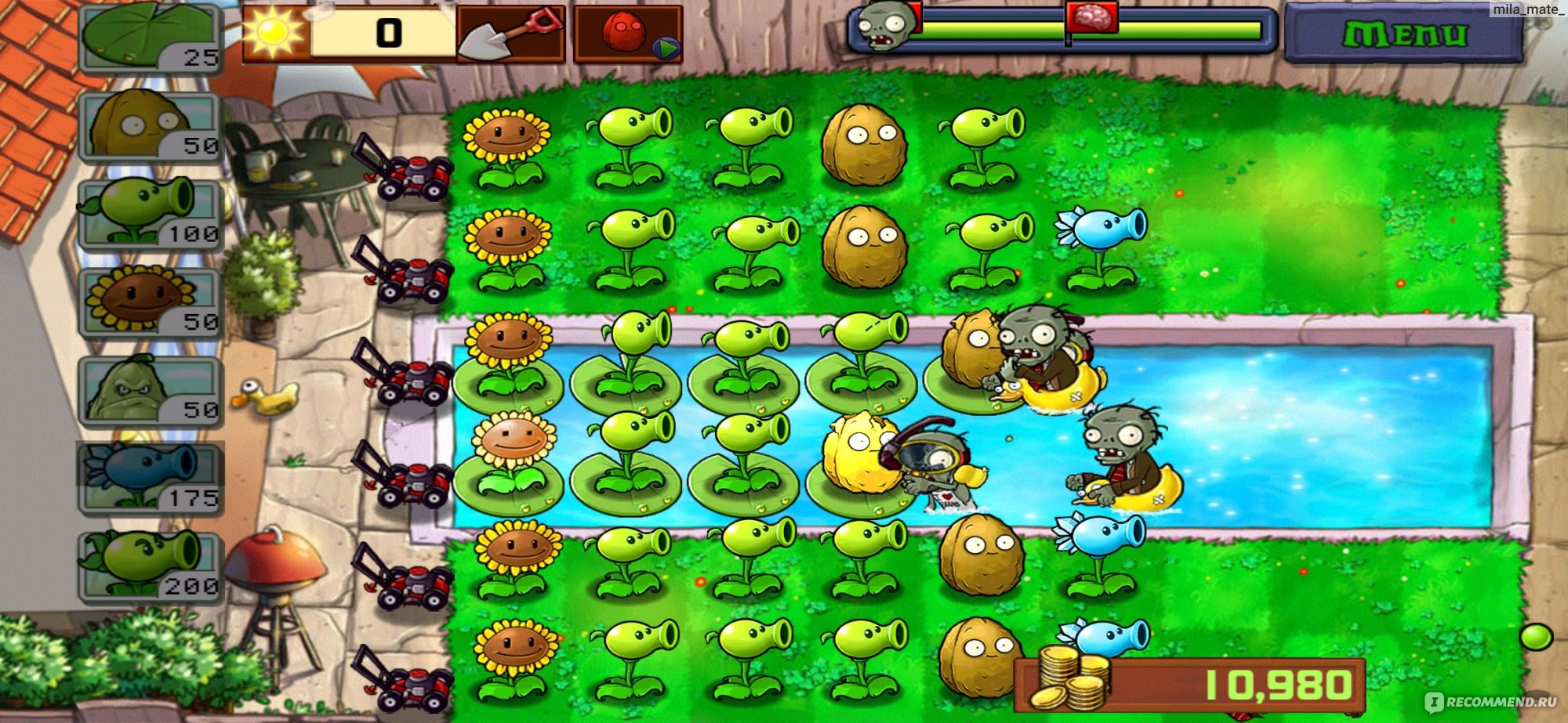 Растения против Зомби / Plants vs. Zombies - «🧟Отличная игра. Против зомби  нет лучше средства, чем горох🧟» | отзывы