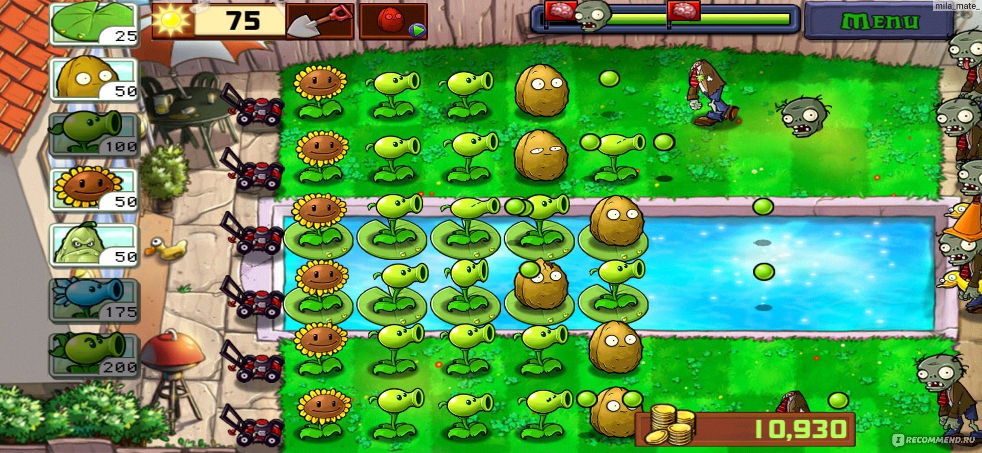 Растения против Зомби / Plants vs. Zombies - «🧟Отличная игра. Против зомби  нет лучше средства, чем горох🧟» | отзывы