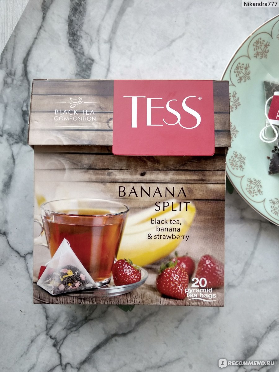 Чай в пирамидках Tess BANANA SPLIT - «❤️Похудела с помощью него на 5 кг!  Мой самый любимых чай из всех коллекции которому я не изменяю уже 3 года!  ❤️ » | отзывы