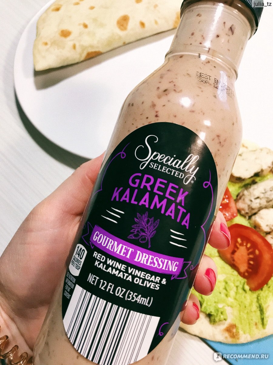 Соус Specially Selected Creamy Greek Kalamata Dressing - «Прекрасный соус  для салата (и не только) с кусочками греческих оливок» | отзывы