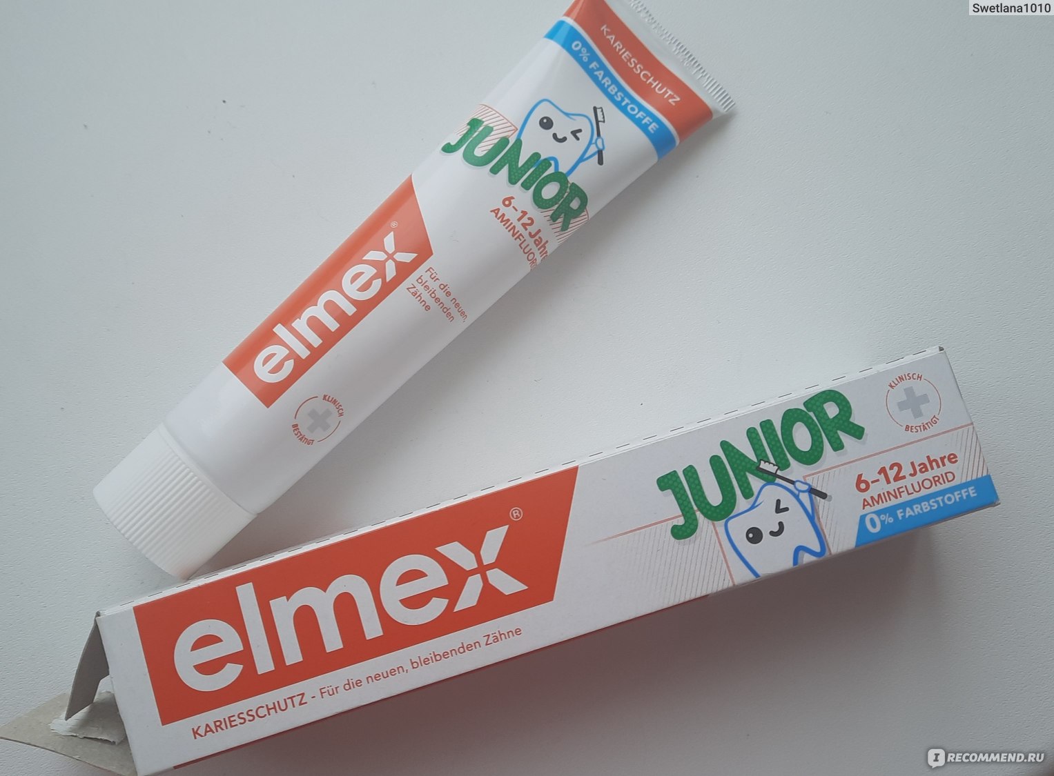 Зубная паста Elmex Junior - «🪥Отличное соединение фтора и его содержание.  Но, переход от паст с ягодным вкусом к мятной получился неприятный! Сын  даже плачет - вот как дерёт слизистую!🪥» | отзывы