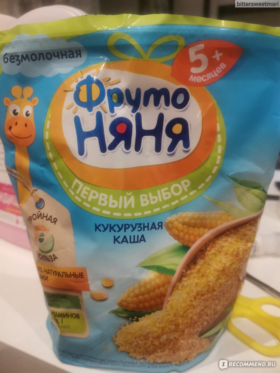 Безмолочная кукурузная каша фрутоняня