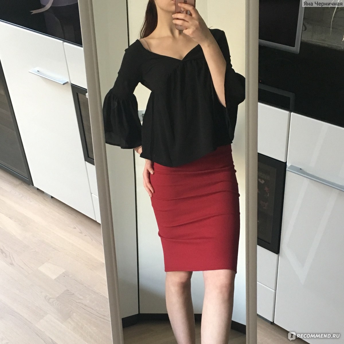 Юбка Aliexpress Spring Sexy Chic Pencil Skirts Office Look Mid Waist Mid Calf Solid Skirt Casual