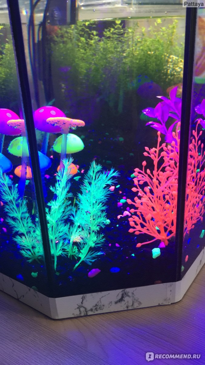 Грунт для аквариума GloFish черный, с флуоресцирующими гранулами ...