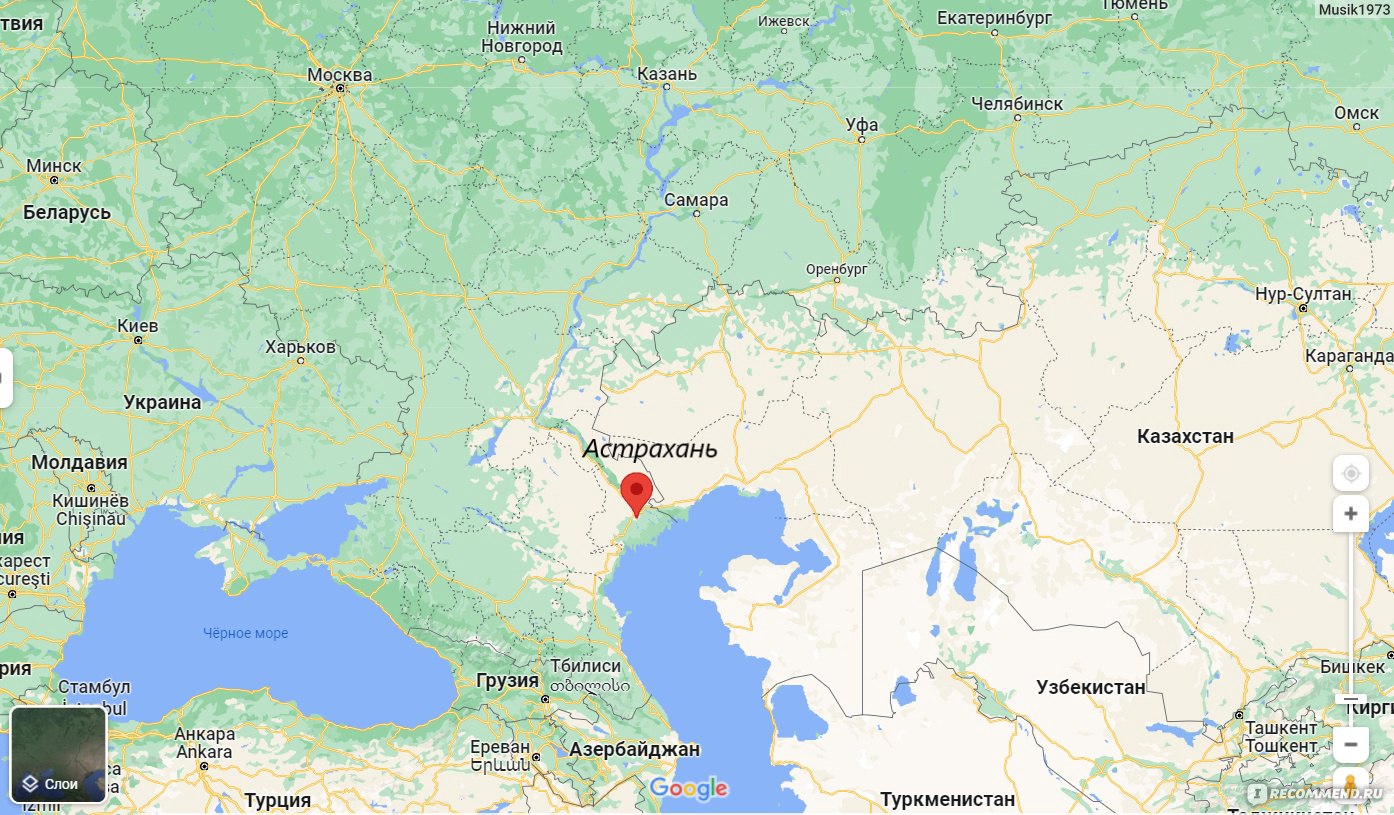 Астрахань и Казахстан на карте