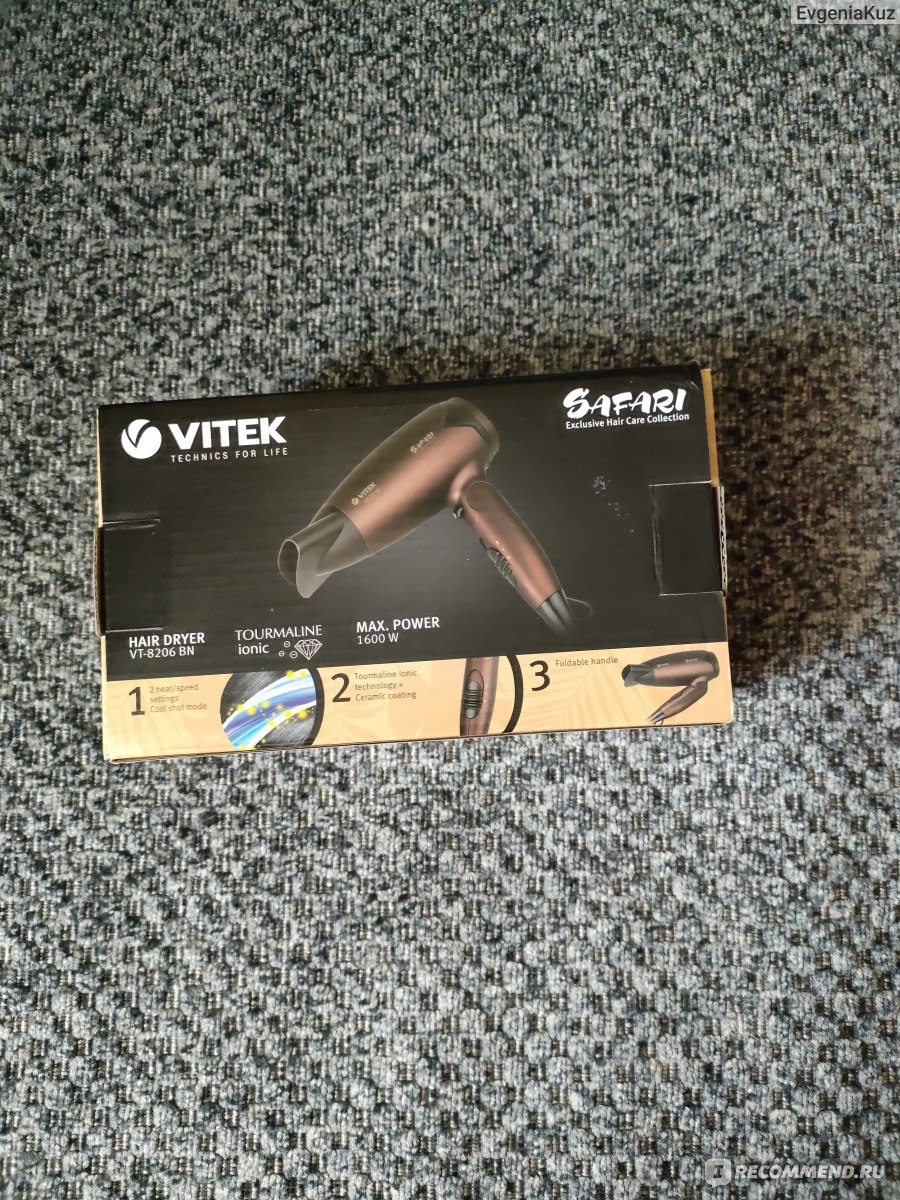 Фен VITEK VT-8206 BN - «Фен для поездок! Для дома нужно помощнее» | отзывы