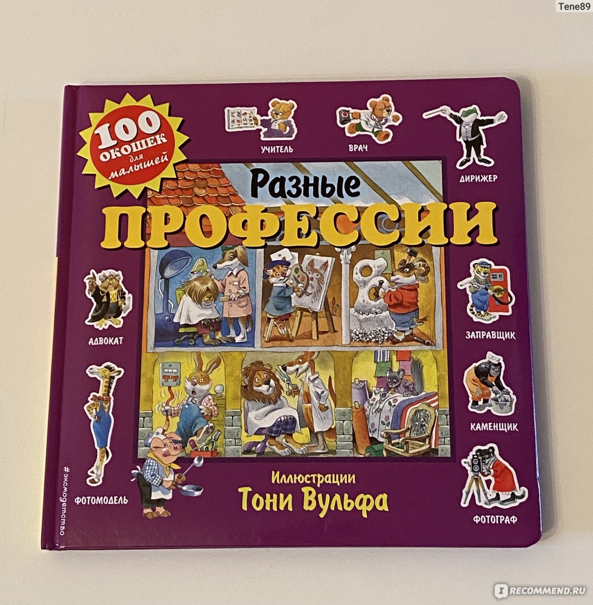 100 окошек для малышей «Профессии» с иллюстрациями Тони Вульфа. Е. В.  Талалаева - «Маленькие открытия в мире профессий» | отзывы