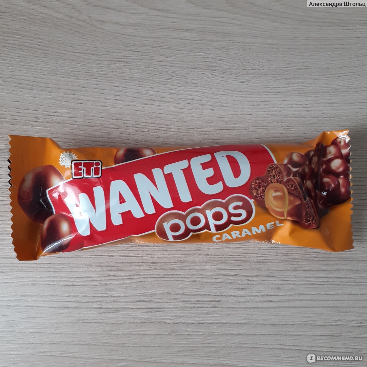 Батончик eti wanted Pops карамель