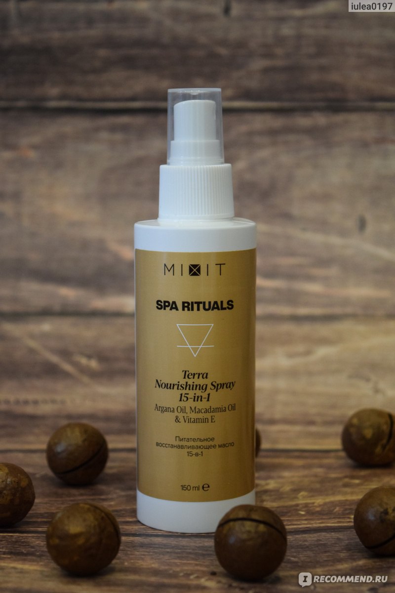 Масло для волос MIXIT Питательное восстанавливающее 15-в-1, Spa Rituals Terra Nourishing Spray фото