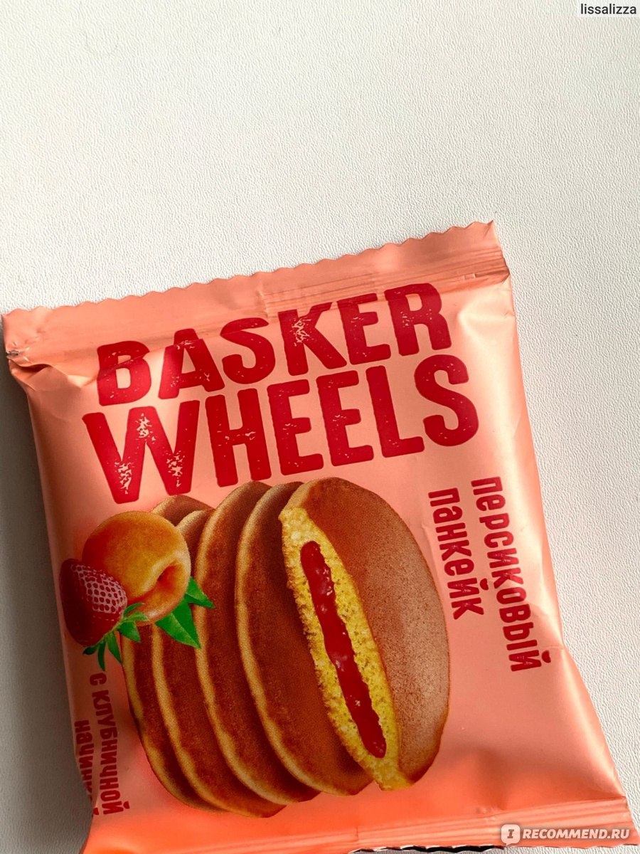 Бисквитное пирожное KDV Basker Wheels «Pancake персиковый» с желейной ...