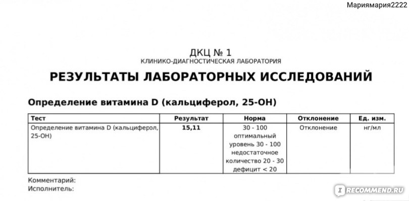 анализ на витамин д по полису омс