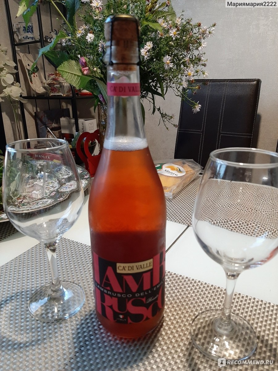 Вино игристое розовое полусладкое Ca'di Valle Dell'Emilia Ламбруско ...