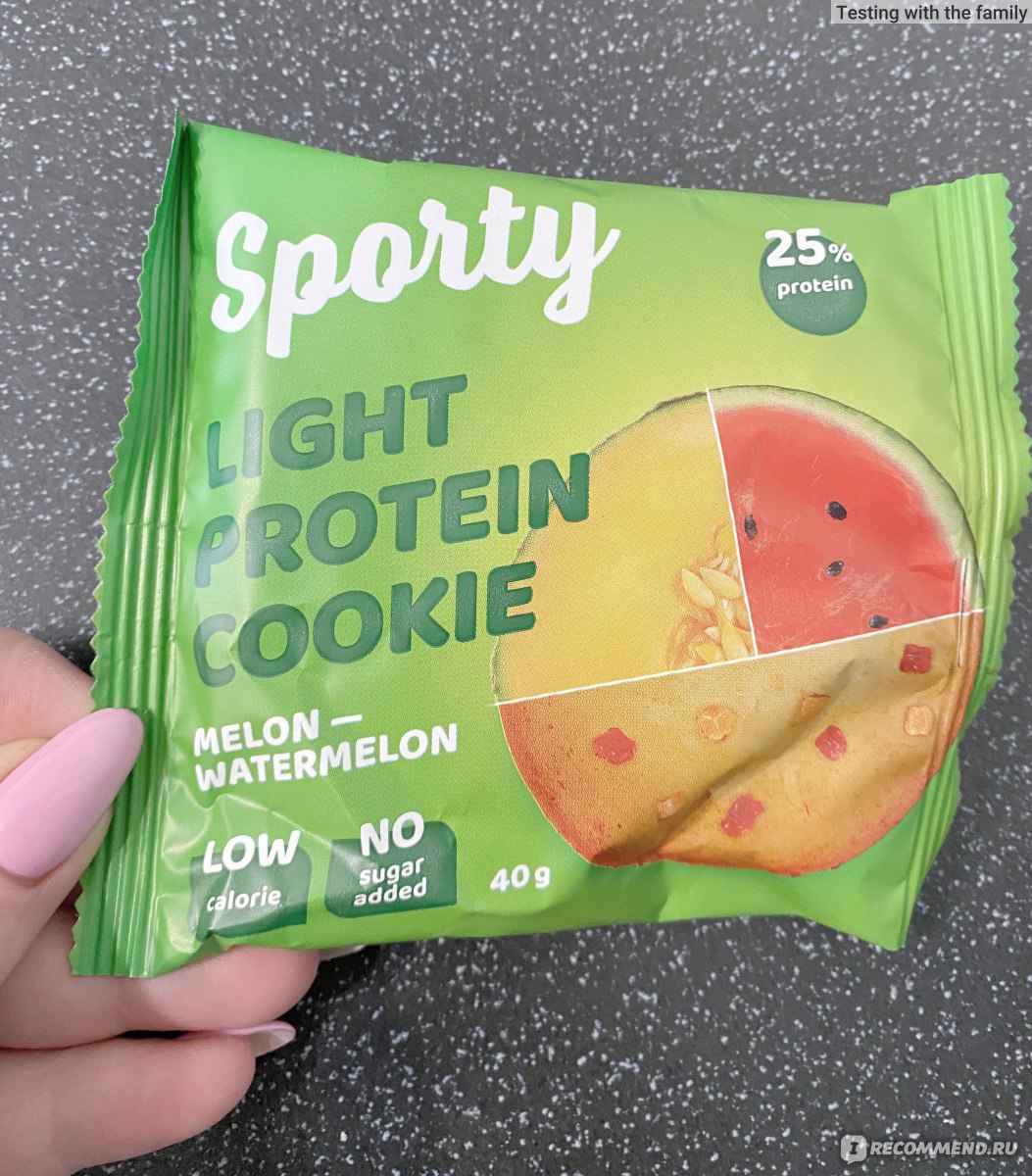 Печенье Sporty Протеиновое Light Protein Cookie Melon-Watermelon ...