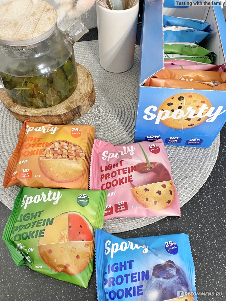 Печенье Sporty Протеиновое Light Protein Cookie Melon-Watermelon ...