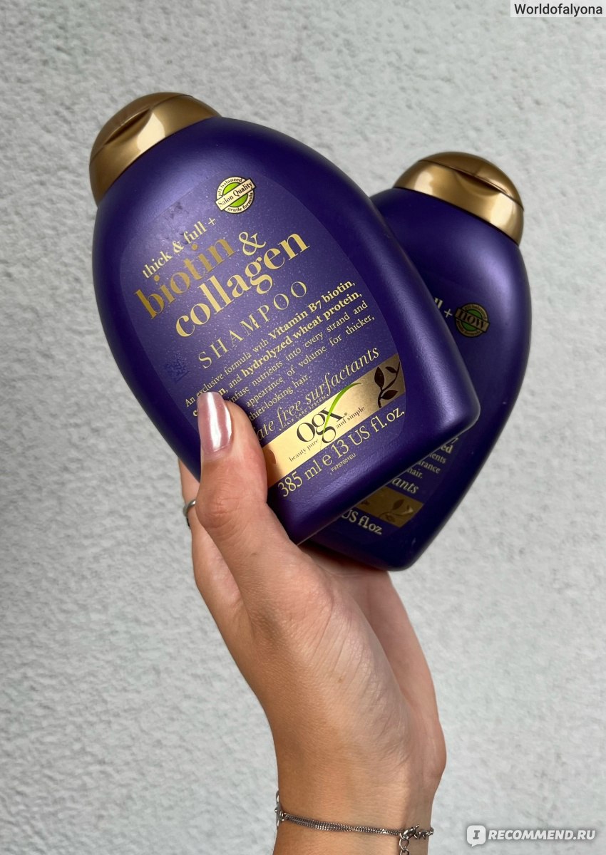 Шампунь OGX Thick & Full Biotin & Collagen Shampoo с Биотином и Коллагеном «Густота и Объем» фото