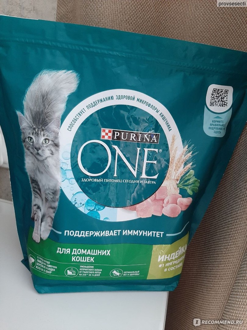 Корм для кошек PURINA ONE для домашних кошек индейка #1 ингредиент в ...