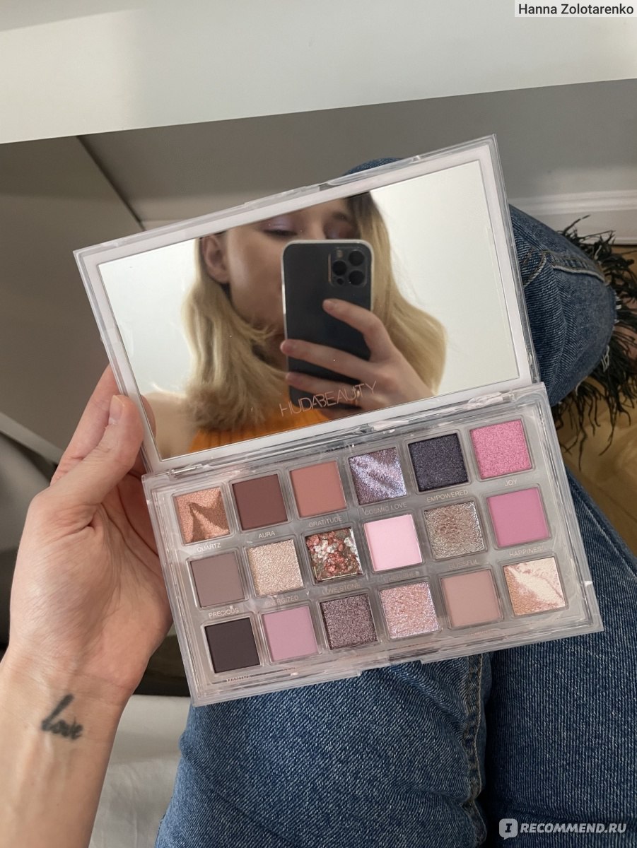 Палетка теней для век Huda Beauty Rose quartz palette - «Харт брейк » |  отзывы