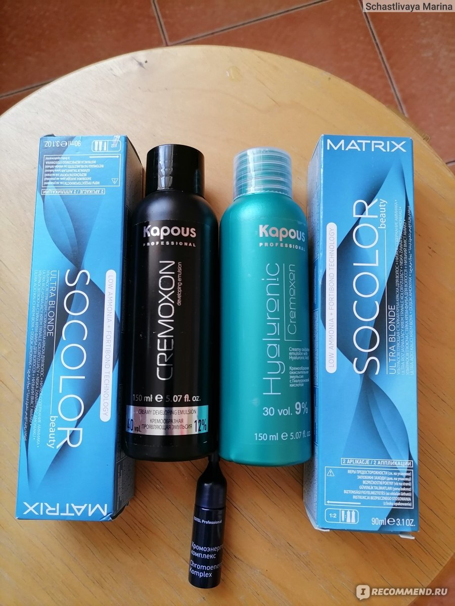 Краска для волос MATRIX Socolor Beauty экстра блонд - «Не портит волосы💪,  смешиваем цвета и окислители в поисках идеального блонда👩‍🦳! » | отзывы