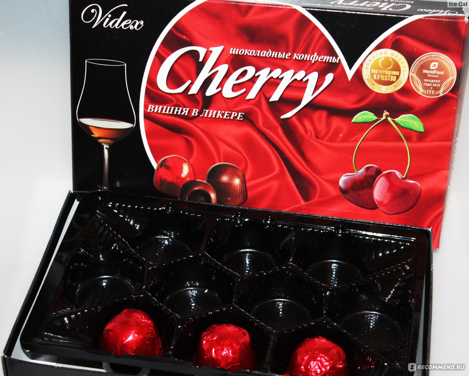 Шоколадные конфеты Cherry вишня в ликере Videx