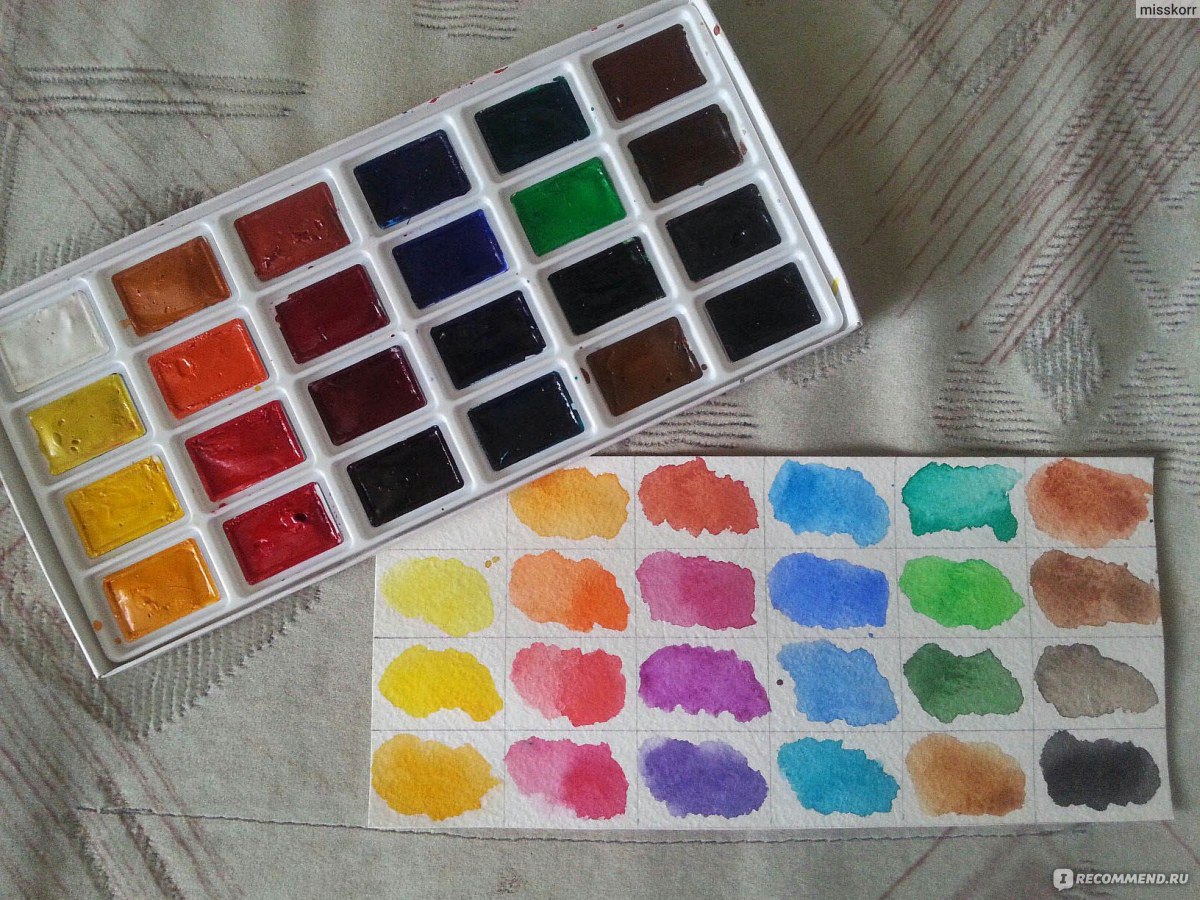 Акварель Сонет 24 цвета выкраска