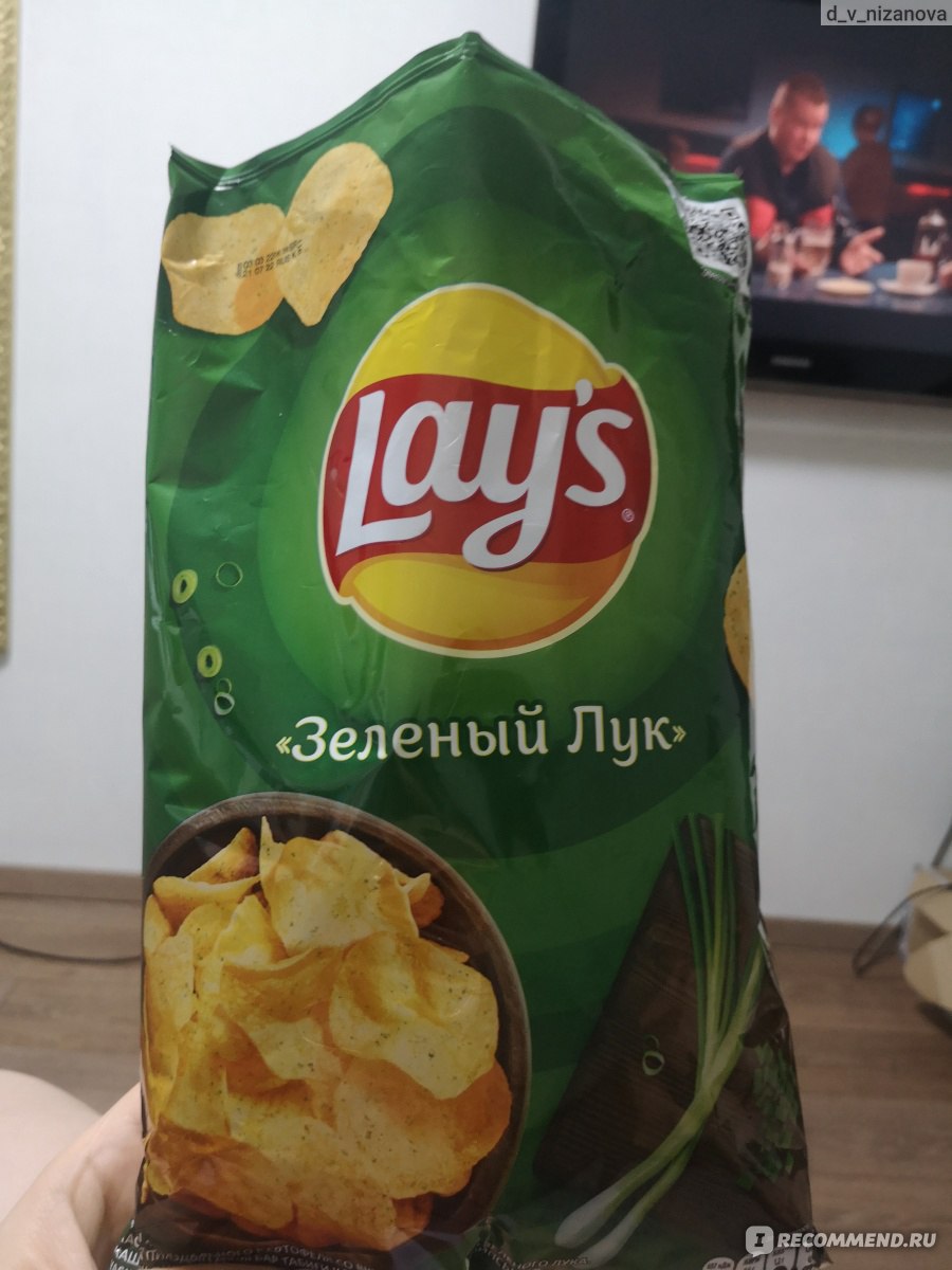 Чипсы картофельные Lays "Зелёный лук" - «Lay's зелёный лук» | отзывы