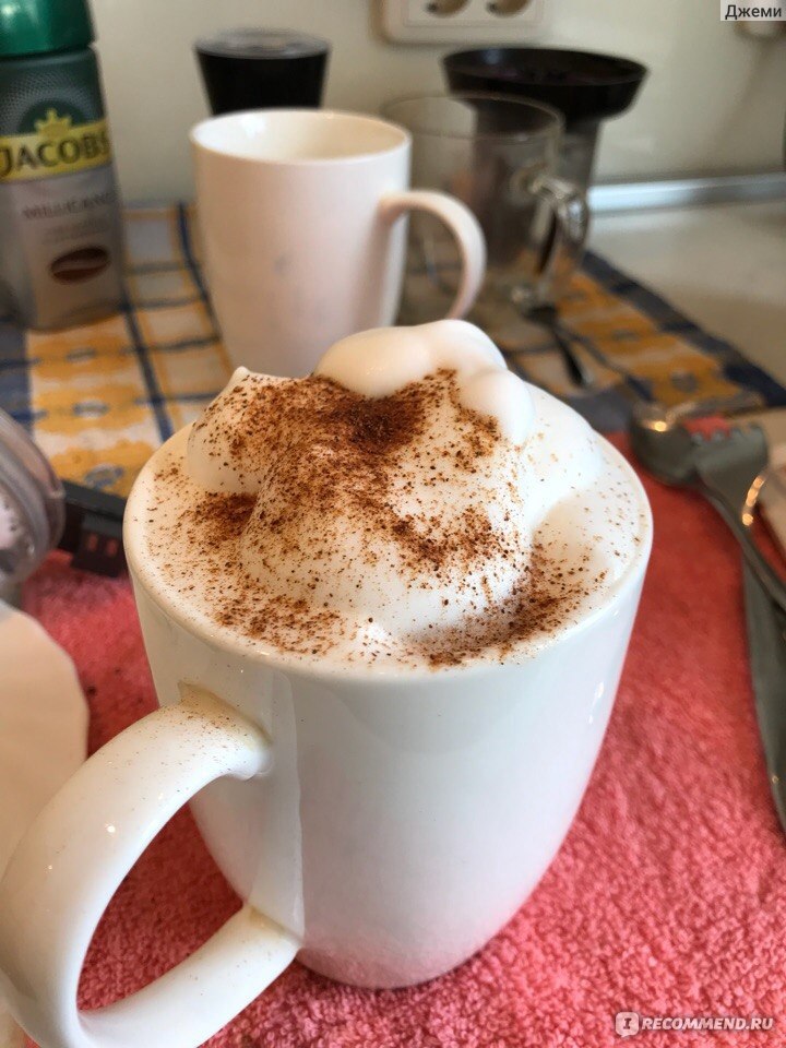 Домашний капучино с густой молочной пенкой из молотого кофе без кофемашины