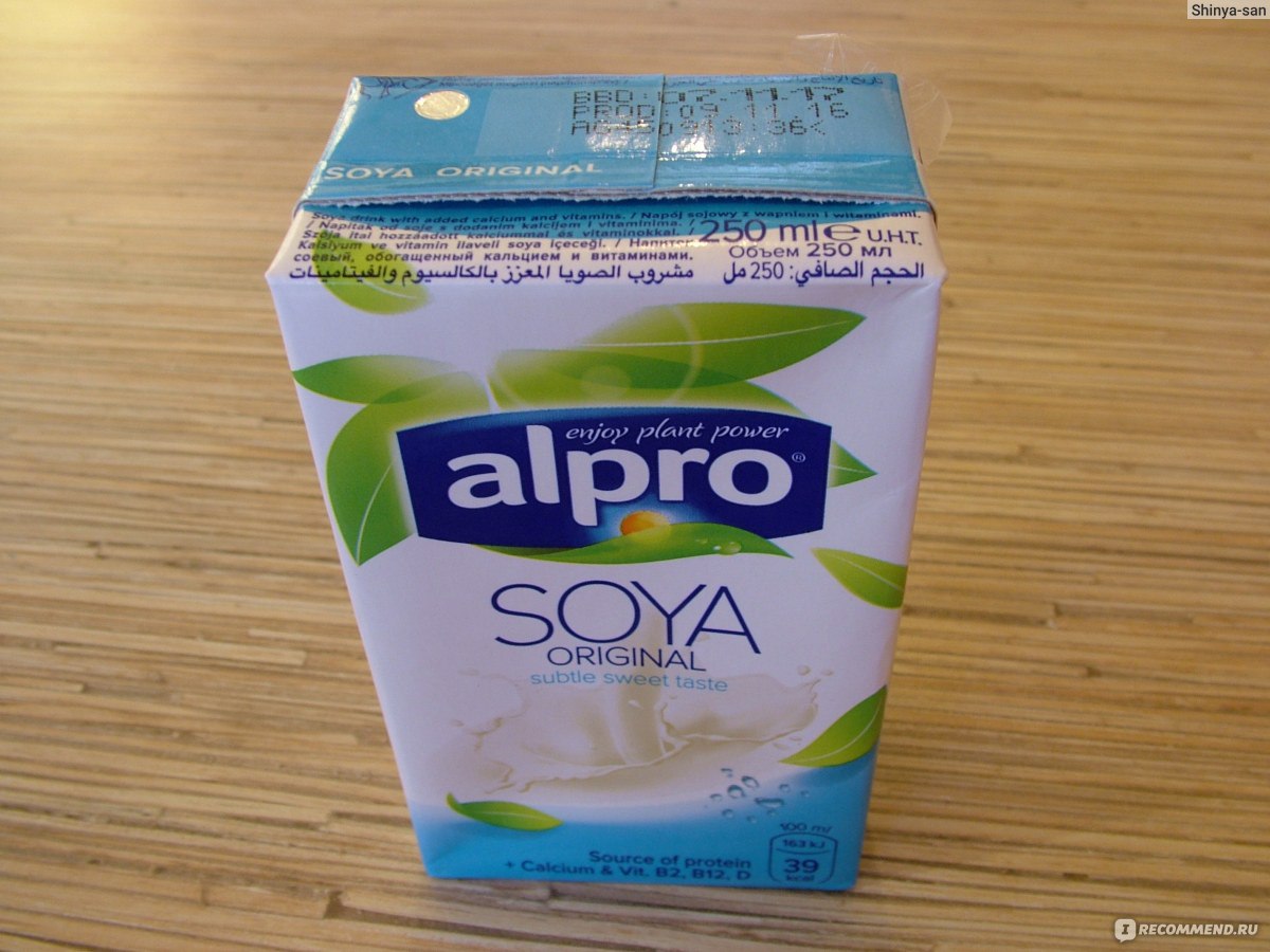 Напиток Alpro Soya Original - «Нежное соевое молоко без растительного и  бобового привкуса! Почти как 