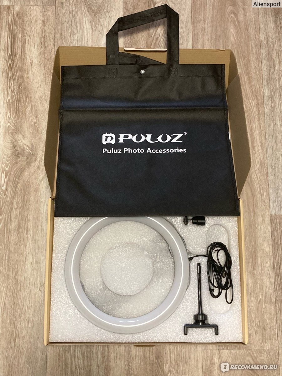 Кольцевая лампа для профессиональной съёмки на штативе PULUZ с держателем для телефона PKT3035 фото