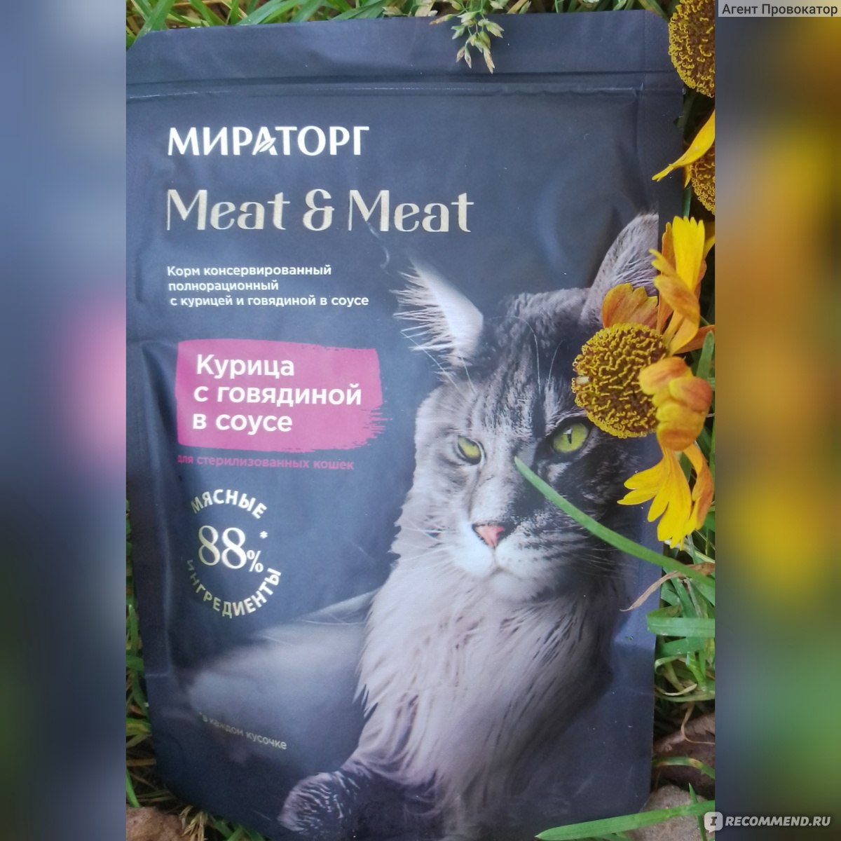 Корм для кошек МИРАТОРГ Meat/Meat курица с говядиной в соусе - «Новинка ...
