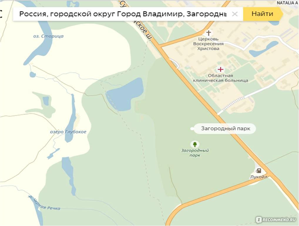 Загородный парк карта