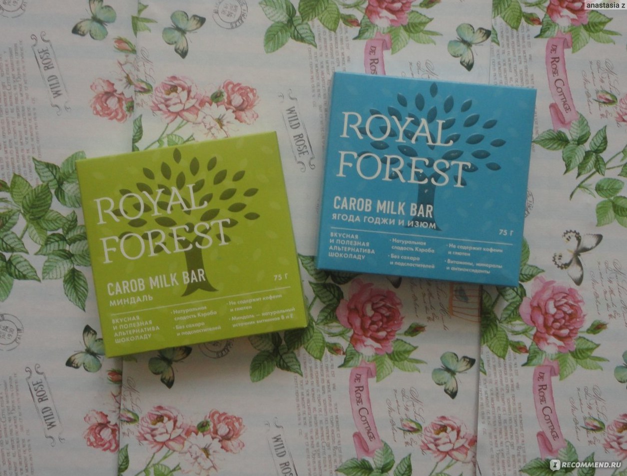 Шоколад из кэроба – миндаль Royal Forest 75 г