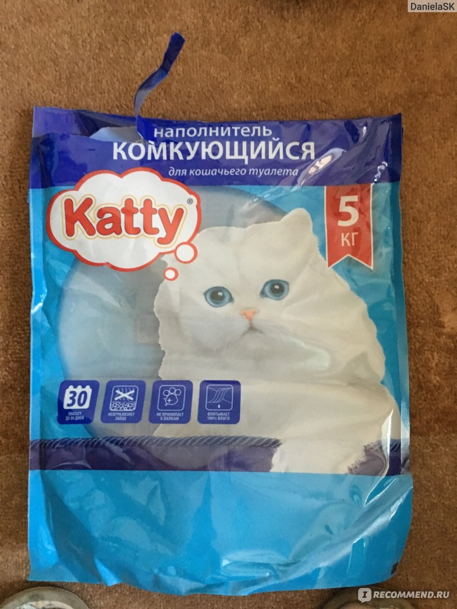 Наполнитель для кошачьего туалета katty комкующийся 5кг