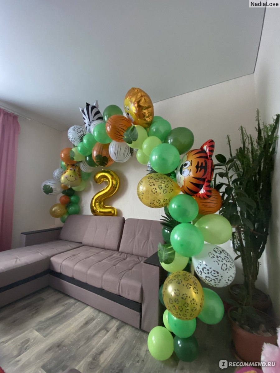 Воздушные шары Aliexpress 109pcs Palm Leaf Balloons in the Form of Animals Garlands Arched Set Jungle Safari Party Items, Souvenirs Children's Birthday Party Baby Shower Boy Decor фото